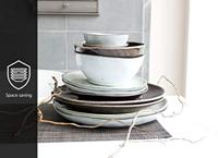 Salt & Pepper Serviesset Artisan Green - 12-delig / 4 personen - 4 dinerborden, 4 ontbijtborden en 4 kommen - thumbnail