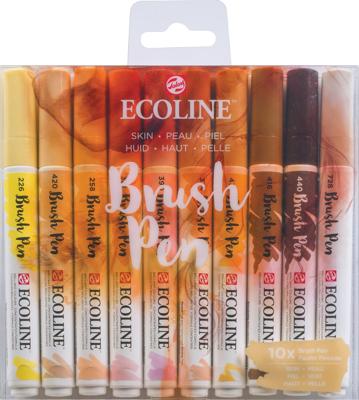 Brushpen talens ecoline set 10 stuks huid Brushpen talens ecoline set 10 stuks huid