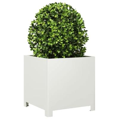 VidaXL Plantenbakken 2 st 40x40x40 cm staal wit VidaXL Plantenbakken 2 st 40x40x40 cm staal wit