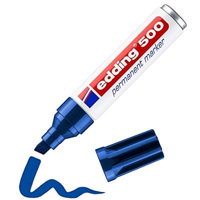 Edding Permanentmarker | blauw | streepbreedte 2-7 mm spitse punt | 10 stuks - 4-500003 4-500003