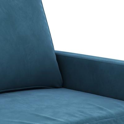 3-delige Loungeset met kussens fluweel blauw - thumbnail