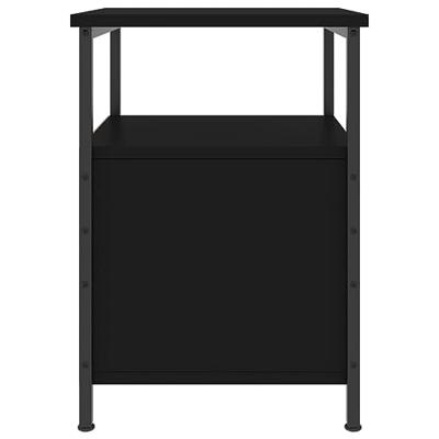 Nachtkastje 34x35,5x50 cm bewerkt hout zwart Nachtkastje 34x35,5x50 cm bewerkt hout zwart