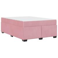 Bedframe met matras met matras Roze 140 x 200 cm Fluweel - thumbnail