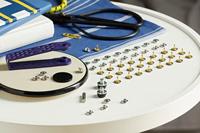 Siernieten messing 9mm zilver-oud ijzer - thumbnail