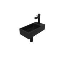INK - Fonteinpack Quartz Rechts incl. Fonteinkraan - Design Sifon - Design Plug en Montageset - 360x180x90 Mm - Quartz Zwart/mat Zwart - thumbnail