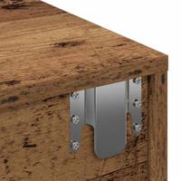 Wandschap met lades 100x36x19 cm bewerkt hout oud houtkleurig - thumbnail