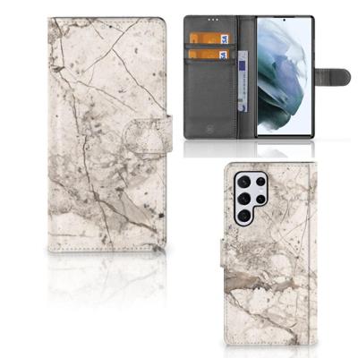 Samsung Galaxy S22 Ultra | Bookcase | Marmer Beige