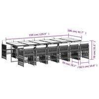 13-delige Tuinset met kussens poly rattan zwart - thumbnail