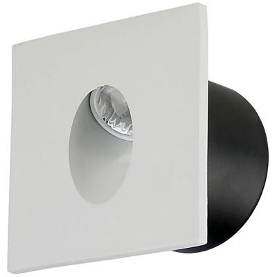 Energiezuinige Vierkante LED Trapspot 3W - Natuurlijk Wit 4000K - Mat Wit Aluminium - 80mm