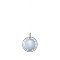 Bomma Lens Single Hanglamp - Blauw glas - Geborsteld goud - thumbnail