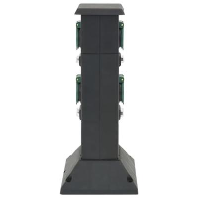 VidaXL Tuinstopcontact kolom 4-wegs 16x16x39,5 cm zwart en groen