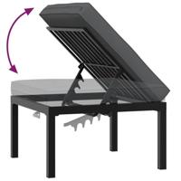 3-delige Loungeset met kussens aluminium zwart - thumbnail