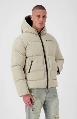Black Bananas Block Puffer Jas Heren Sand - Maat M - Kleur: Sand | Soccerfanshop