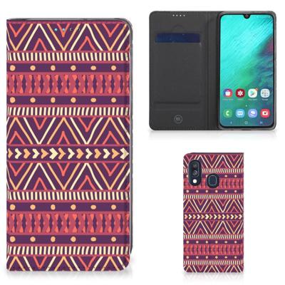 Samsung Galaxy A40 | Hoesje met Magneet | Aztec Paars Samsung Galaxy A40 | Hoesje met Magneet | Aztec Paars