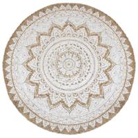 Tapijt met print rond 210 cm gevlochten jute - thumbnail