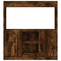 Hoge kast 92x33x100 cm bewerkt hout gerookt eikenkleurig - thumbnail