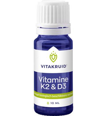 Vitakruid Vitamine D3 & K2 (MenaQ7) met druppelpipet 10 Milliliter