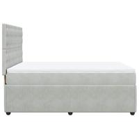 Boxspring met matras fluweel lichtgrijs 140x190 cm - thumbnail