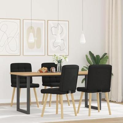 Eetkamerstoelen 4 st stof zwart