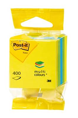 Memoblok 3m post-it 2012l 51x51mm kubus ass kleur