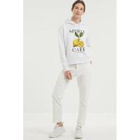 Scotch & Soda hoodie met printopdruk wit - thumbnail