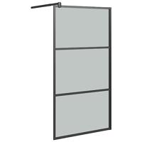 Inloopdouchewand 100x195 cm donker ESG-glas zwart - thumbnail