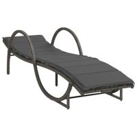 Ligbedden 2 st met kussens poly rattan grijs - thumbnail