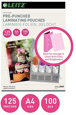 Leitz iLAM lamineerhoes ft A4, 250 micron (2 x 125 micron), geperforeerd, pak van 100 stuks