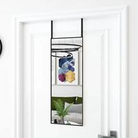 VidaXL Deurspiegel 30x80 cm glas en aluminium zwart - thumbnail