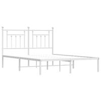 Bedframe met hoofdbord metaal wit 140x190 cm - thumbnail