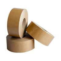 Papieren plakband versterkt 70 mm x 150 meter bruin (niet zelfklevend) - thumbnail