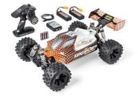 Carson Modellsport King of Dirt 2.0 Oranje, Zwart Brushless 1:8 RC auto Elektro Buggy 100% RTR 2,4 GHz Incl. accu, oplader en batterijen voor de zender - thumbnail