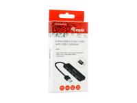 Equip Hub + USB-C-adapter 128959 USB-hub 5 poorten USB-A USB 3.0 5 GBit/s Met USB-C stekker Zwart - thumbnail