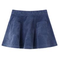 VidaXL Kinderrok met zakken ribfluweel 92 marineblauw - thumbnail