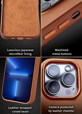 Mujjo Leather Case met MagSafe iPhone 14 / 15 Plus bruin