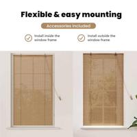 Rolgordijn met gordijnen Bruin 80 x 160 cm Bamboe - thumbnail