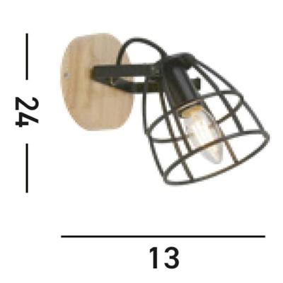 Searchlight Industriële wandlampVision - 81698-1BK