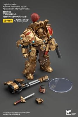 Warhammer The Horus Heresy Action Figure 1/18 Legio Custodes Aquilon Terminator Squad Aquilon with Infernus Firepike 14 cm