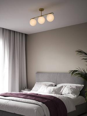 Nordlux Plafondlamp Grant 3 lichts L 70 cm mat goud