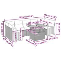 8-delige Loungeset met kussens poly rattan acacia beige - thumbnail