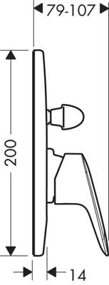 Hansgrohe Logis ééngreeps badmengkraan afbouwdee voor inbouwdeel 31741180, chroom