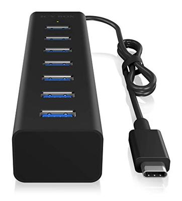 ICY BOX IB-HUB1700-C3 USB 3.0 (3.1 Gen 1) Type-C 5000Mbit/s Zwart hub & concentrator ICY BOX IB-HUB1700-C3 USB 3.0 (3.1 Gen 1) Type-C 5000Mbit/s Zwart hub & concentrator