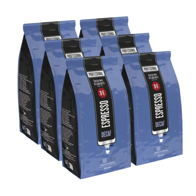 Douwe Egberts espresso koffiebonen decaf (6x 500gr)