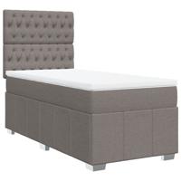 Boxspring met matras stof taupe 80x200 cm - thumbnail