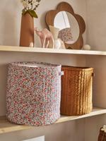 Set van 2 RETRO FLOWER opbergmanden kaneel - thumbnail