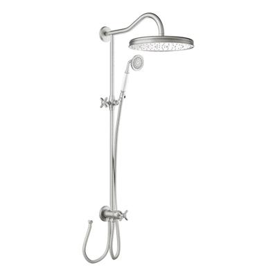 Regendoucheset Tres Opbouw Clasic Incl. Handdouche Kruisgreep RVS Tres