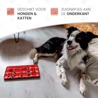 Eat Slow Live Longer Lick Mat Dimensions Flower Red - thumbnail