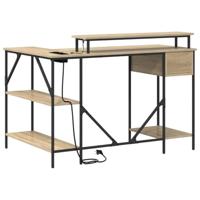 Bureau met lade Sonoma eiken 120 x 79 x 86.5 cm Bewerkt hout - thumbnail