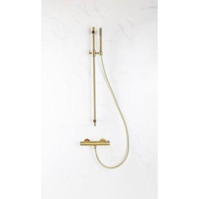 Fortifura Calvi douchekraan met glijstangset met staafhanddouche, metalen doucheslang Geborsteld Messing PVD (Goud) (goud) SW767490/SW720570/SW706206/SW720571