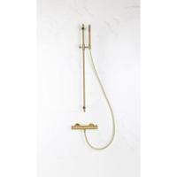 Fortifura Calvi douchekraan met glijstangset met staafhanddouche, metalen doucheslang Geborsteld Messing PVD (Goud) (goud) SW767490/SW720570/SW706206/SW720571 - thumbnail